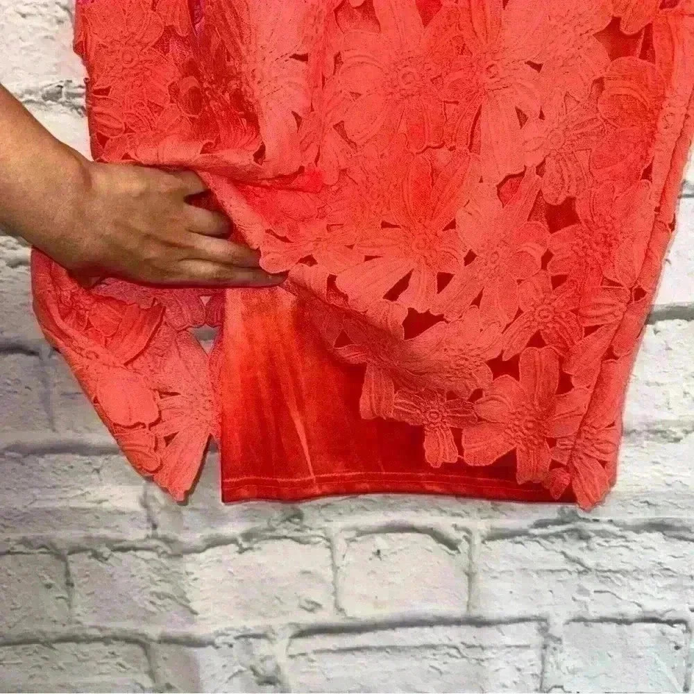 Mystree Women's Coral Lace Dress Floral Pink Size Medium - Picture 6 of 8